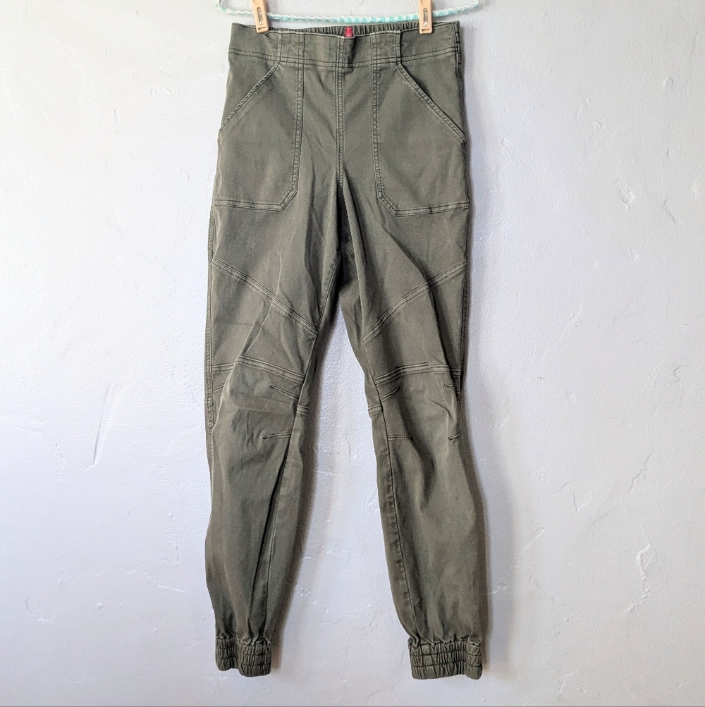 Spanx Stretch Twill Joggers Olive Cargo Medium